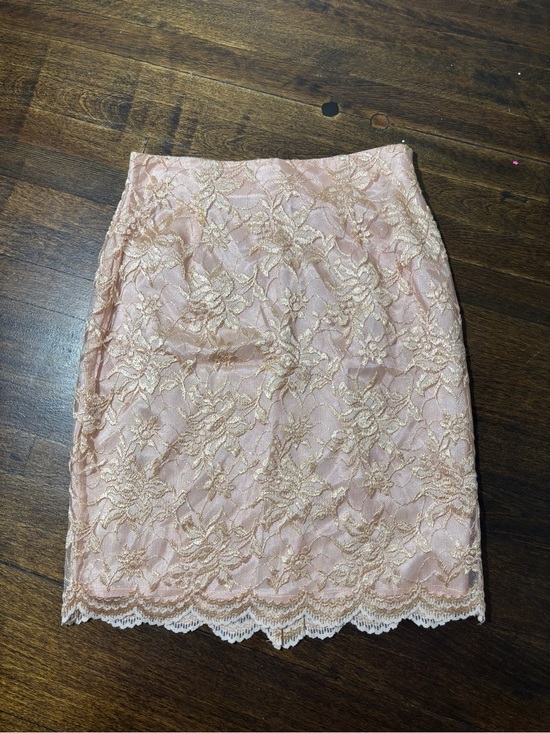 Moda Dresses & Skirts - Moda Floral Lace Pencil Skirt - Blush Pink and Gold